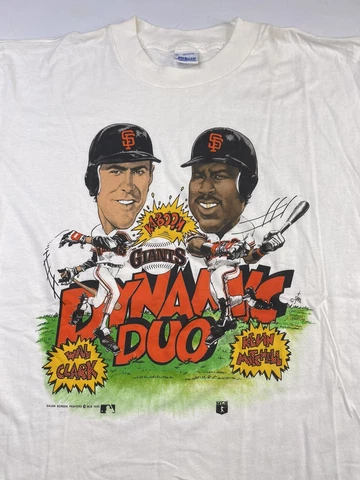 Vintage Salem San Francisco Giants Cartoon Caricature T Shirt Clark Mitchell XL Cover