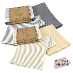 Geschirrtücher Summer Baumwolle 2er Set Handgemacht mit Aufhänger streifen NEU - Bild 1 von 5