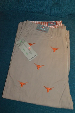 Pennington & Bailes UT AUSTIN TEXAS LONGHORNS Stadium Khaki Pants 36" Unhemmed Cover