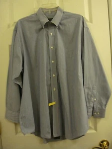 Men's Club Room Blue & White Striped Long Sleeve Dress Shirt Siz 17 1/2 32/33 XL - Picture 1 of 7