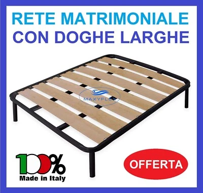 MAXYFLEX RETE ORTOPEDICA DOGHE LARGHE MATRIMONIALE DUE PIAZZE 160X190 x LETTO E MATERASSO