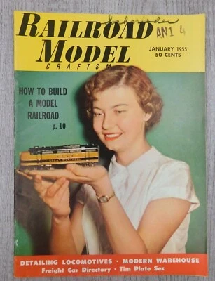 Railroad Model Craftsman JAN 1955 Vol. 23 No. 8 Trains Mancave Vintage Magazine - Image 1 of 4