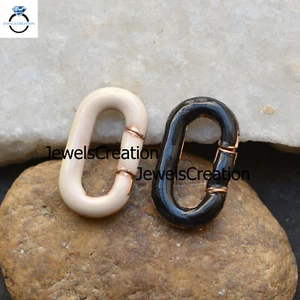 Enamel Clasp Lock Finding 925 Solid Silver Spring Clasp Bracelet Making Jewelry - Picture 1 of 7