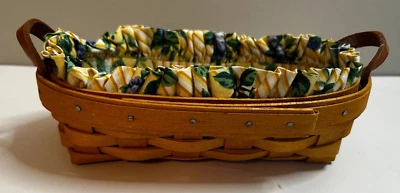 Longaberger Booking Basket 1997 Rose Trellis Liner with Plastic Insert EUC - Image 1 of 4