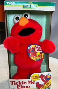 Tickle Me Elmo Sesamstraße Tyco animiertes Plüschtier Stofftier in Box wie abgebildet - Bild 1 von 5