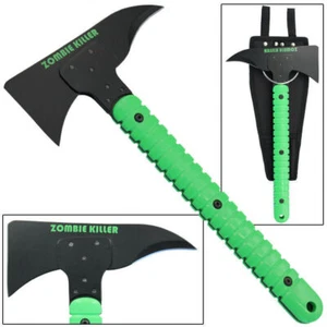 Zombie Killer Tactical Survival Axe Camping Hunting Green Fire Breaker+ Holster - Picture 1 of 9