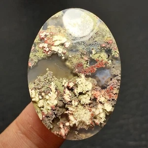 Scenic Moss Plume Agate Cabochon 36x25x7mm High Quality 50 ct - Picture 1 of 6