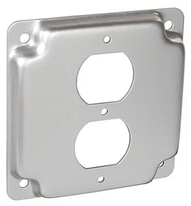 Lote de 10 piezas 4" cubierta de caja industrial con acabado cuadrado receptáculo dúplex estándar - Imagen 1 de 3