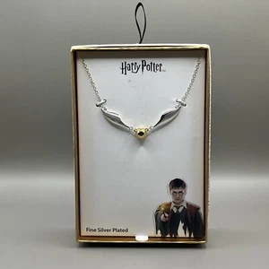 Harry Potter Fine Silver Plated Snitch Necklace 18" Chain - Picture 1 of 6