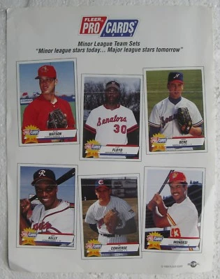 1993 Fleer Pro Cards Minor League Baseball Sell Sheet (no cards) Mondesi, Floyd - Image 1 of 2