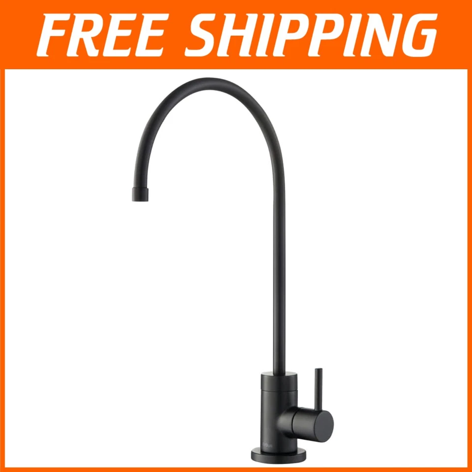 Purita Lead-Free Matte Black Kitchen Water Filter Faucet with Gooseneck Spout - Image 1 of 4