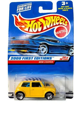 Hot Wheels Mini Cooper #090 First Editions 2000 Yellow 30 of 36 - Image 1 of 4