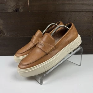 Salvatore Ferragamo Zapatillas Sin Cordones Zapato Marrón Penny Mocasines Talla 10 M - Imagen 1 de 18
