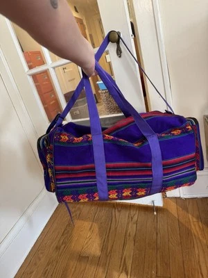 Large Boho Colorful Purple Western Duffle Bag Carry On - Image 1 of 4