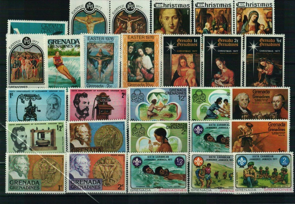 Grenada - Briefmarkenlot aus div.  Jahren - 1 Steckkarte - postfrisch - Imagen 1 de 1