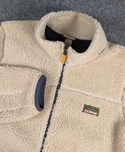 Chaqueta LL Bean Mountain Pile Sherpa Cremallera Completa Para Hombres XL Regular Beige Vellón Exterior - Imagen 1 de 8