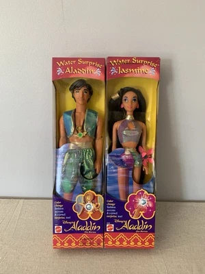 Disney Mattel 1994 Aladdin & Jasmine Water Jewel Magic Dolls New Sealed *READ* - Image 1 of 4