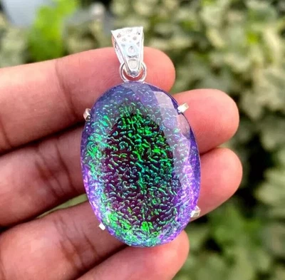 Ciondolo in argento massiccio 925 doppio opale di fuoco monarca ovale 70 ct... - Immagine 1 di 4