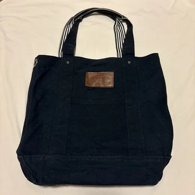 Abercrombie & Fitch Navy And White Striped Tote Beach Bag - Image 1 of 4