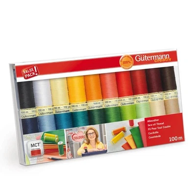 Gütermann Nähfaden-Set 20 Spulen Allesnäher 100 m (1,75 EUR/100 m) - Bild 1 von 2