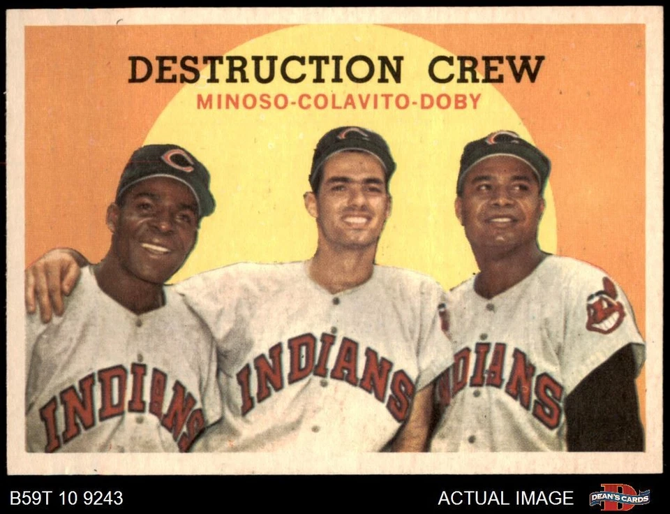 1959 Topps #166 Minnie Minoso Destruction Crew Indians HALL-OF-FAME 7.5 - NM+ - Image 1 of 1