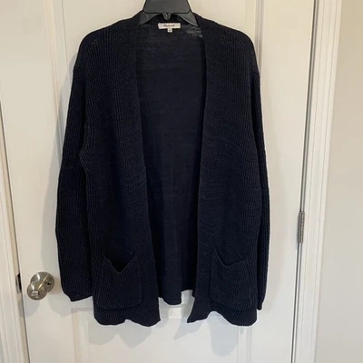 Madewell Azul Marino Punto Abierto Cárdigan Suéter Mujer XL USADO EN EXCELENTE ESTADO Foto 1 de 4