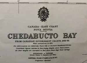 VINTAGE ADMIRALTY CHART. No.2342. CANADA NOVA SCOTIA. CHEDABUCTO BAY. 1968 - Picture 1 of 11