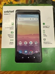 Cricket Vision 3 5.5” Front And Rear Cameras. Wi-Fi Calling. Android 10 Go 4LTE - Picture 1 of 4