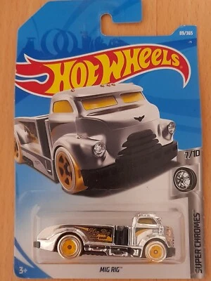 New Hot Wheels Mig Rig In Chrome Super Chromes 7/10 Long Card 89/365 FJX04 - Image 1 of 4