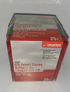 Imation 25 Pack Slim Design Neon CD/DVD Jewel Cases - Picture 1 of 5