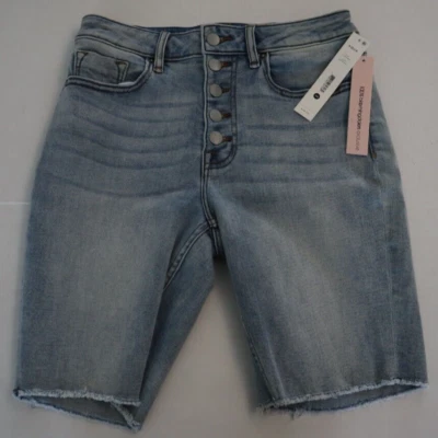 Bermudas de mezclilla Aqua PV-B80049A para mujer talla 26 lavado medio dobladillo deshilachado $78+ Foto 1 de 4