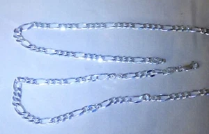 Vintage 1980-90s Sterling Silver 925 FIGARO 20" Necklace Italy 10.9 grams 4mm - Picture 1 of 5