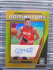2021-22 Donruss Optic CJ McCollum Dominators Signatures Gold Prizm Auto #10/10