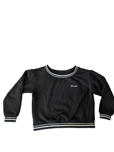 Sudadera Brooklyn Industries Negra con Blanco Gris Borde Grande Nueva Sin Etiquetas - Imagen 1 de 5