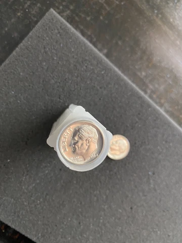 1961 & 1964-ROOSEVELT DIME GEM PROOF DCAM ROLL.      “ROSIES” Cover
