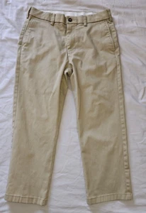 George 30 X 22.5  Khaki Flat Front Uniform Pants Mens Boys Husky Slacks Preowned - Picture 1 of 3