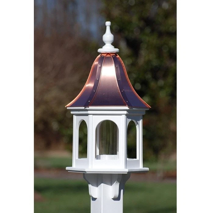 Productos para el hogar de lujo Gazebo Alimentador de aves Cobre brillante 12" BF12-BC-PANELES Foto 1 de 1