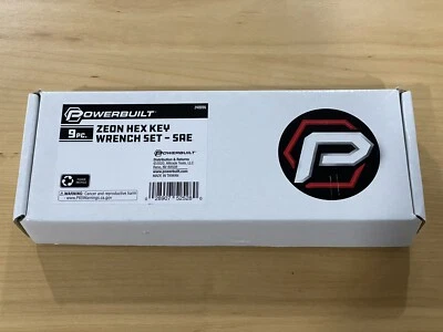 Powerbuilt 9 Piece Zeon SAE Hex Key Wrench Set for Damaged Fasteners Brand New. - Image 1 of 4