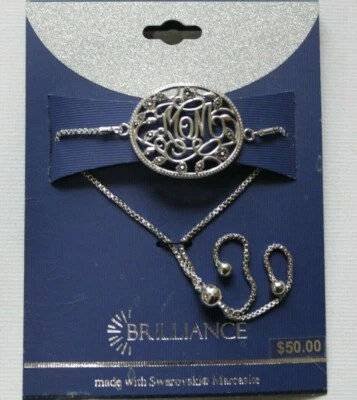 Brazalete Brilliance enchapado en plata fina Swarovski y marcasita MOM NUEVO CON ETIQUETAS Foto 1 de 4