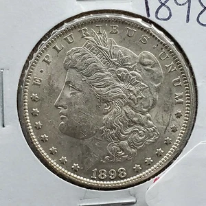 1898 P $1 Morgan Silver Dollar Coin BU Uncirculated  - Picture 1 of 4
