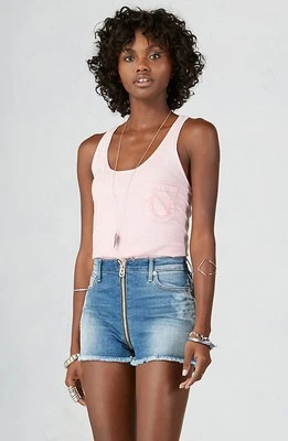 NWT TRUE RELIGION JEANS $198 AVA HIGH RISE CUTOFF DENIM SHORTS IN BLUE TIDE 24 - Image 1 of 4