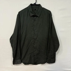 Alfani Button Up Shirt Men’s XL Dark Green Long Sleeve Tencel Blend - Picture 1 of 5