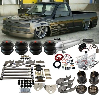 Soportes bolsas delanteras y traseras Chevrolet C1500 1988-1998 4 eslabones con gestión de aire Foto 1 de 4