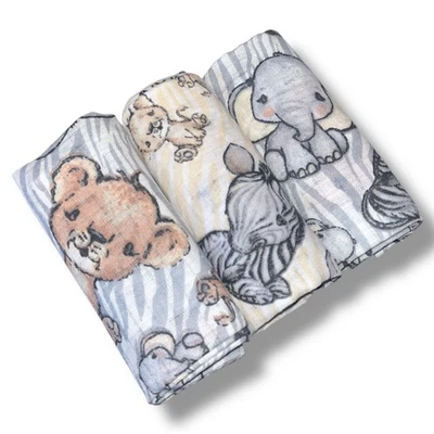 BABYBAZAAR ✅GRAN ALGODÓN BEBÉ ANIMALES MUSELINA CUADRADOS PAÑOS BABERO ERUCTO EDREDÓN BABY SHOWER