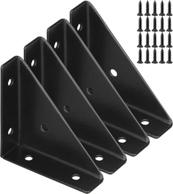 4 Pcs Trapeziform Angle Brackets, Shelf Brackets Heavy Duty Triangular Bracket F - Image 1 of 4