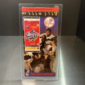 New York Yankees 1998 World Series commemorative ticket Display - Picture 1 of 6
