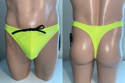 Modified Speedo Solar Men’s Neon Yellow Swim Thong Bikini Size 28 - Image 1 of 4