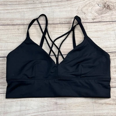Alo Yoga Lavish Bra Size Medium Strappy Black Light Support Pilates Gym Workout - Image 1 of 4