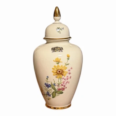 Vintage Porzellanvase von Alka Bavaria Blumenvase mit Deckel mit 22 Gold - Bild 1 von 4