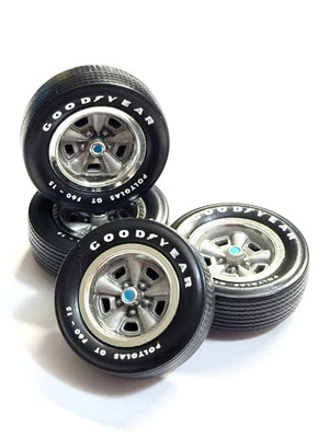 Rally Wheels & Goodyear Polyglass GT Tires 1/18 Ertl Auto World  HTF ! - Image 1 of 4